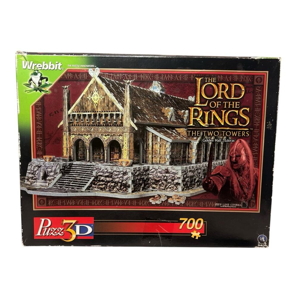 Puzz 3D Lord Of The Rings Two Towers Golden Hall Edoras 700 Piece Wrebbit Puzzle